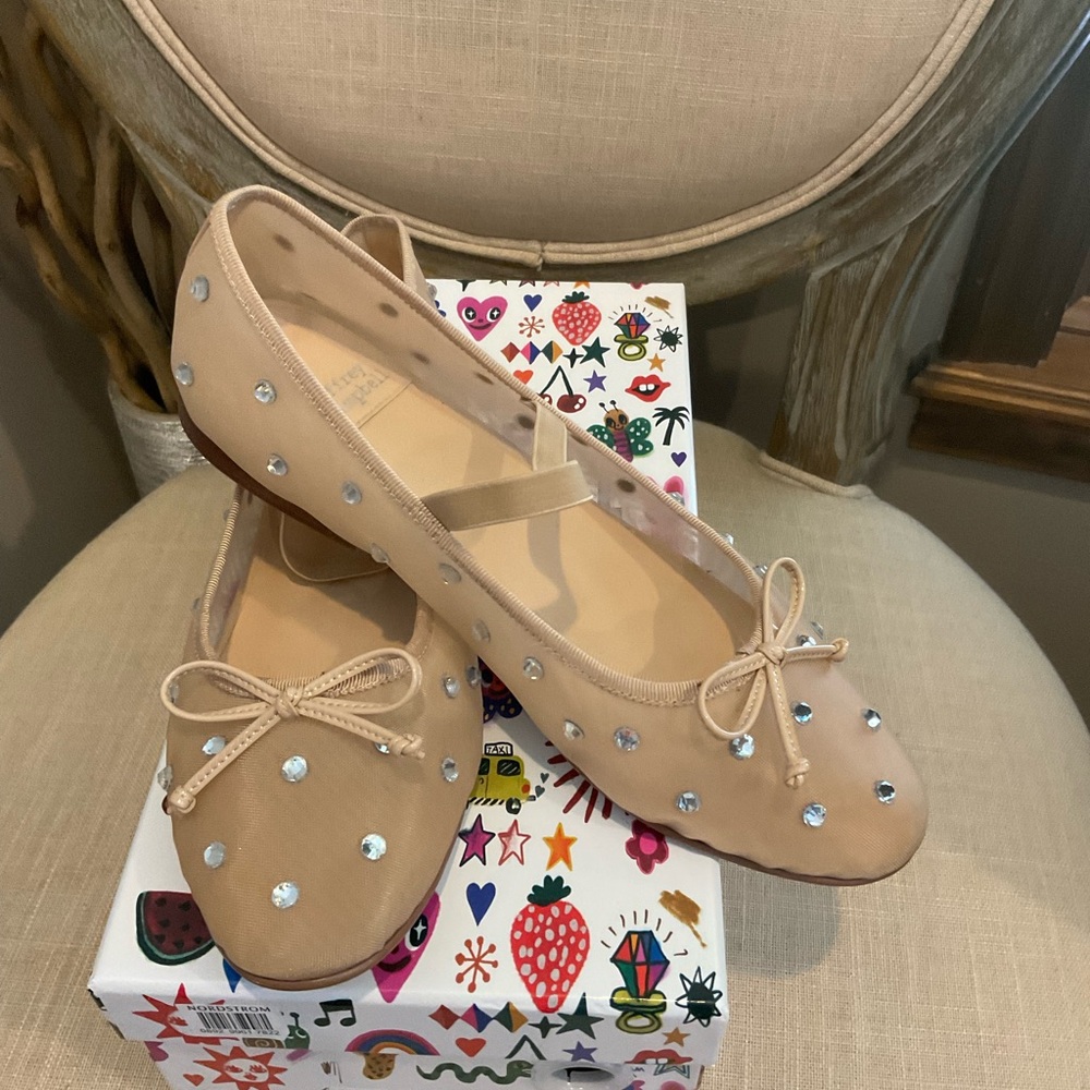 Jeffrey Campbell Releve Embellished Mesh Mary Jane Flats